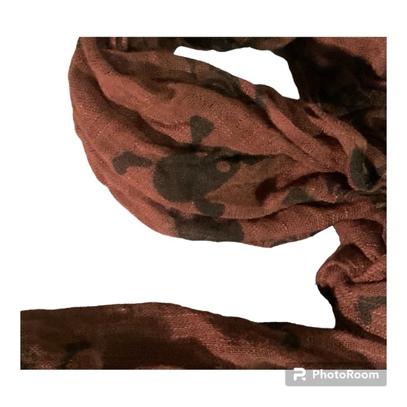 Scarf | Brown with Black Skills | 60” Long - Picture 3 of 3